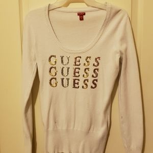 Women's low cut, long sleeve sweater top